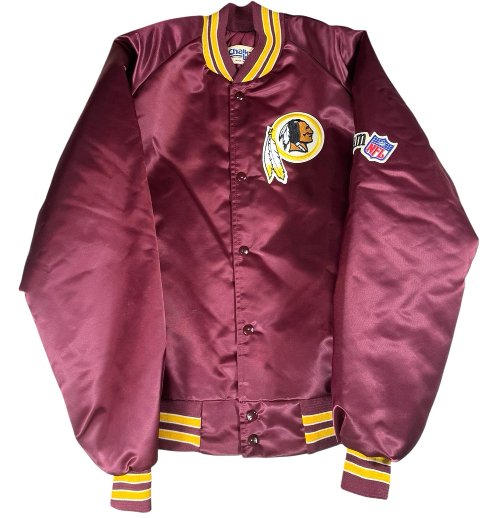 Vintage Chalk Line Washington Redskins Satin Jacket Mens L NFL Burgundy USA